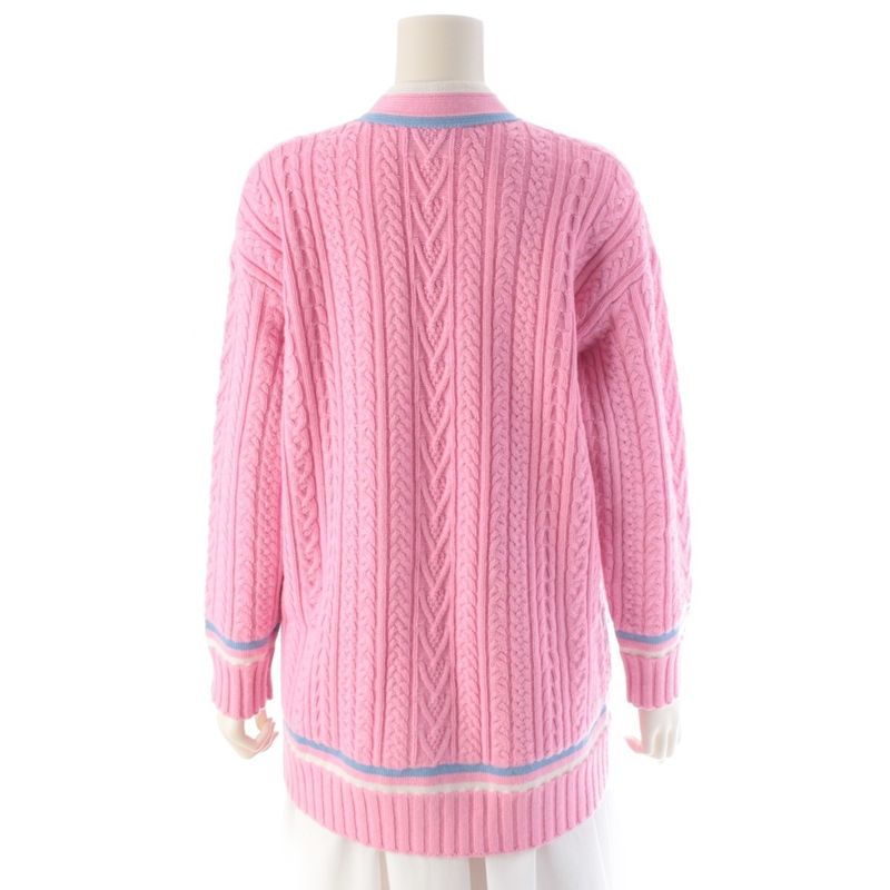 Chanel Cashmere Cotton Coco Button Line Cardigan Pink 34