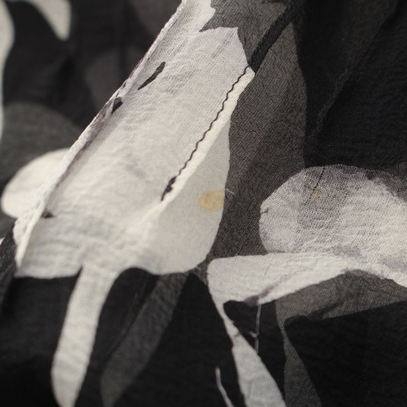 Chanel Silk Sheer Sleeveless CC Logo All Over Pattern Back Open Blouse Monotone
