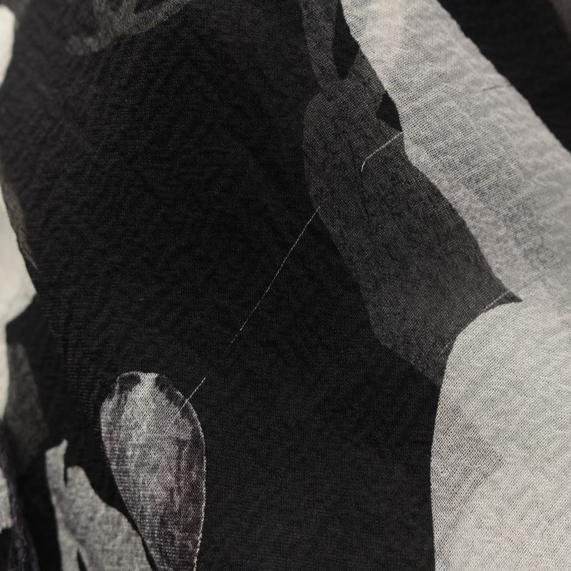 Chanel Silk Sheer Sleeveless CC Logo All Over Pattern Back Open Blouse Monotone
