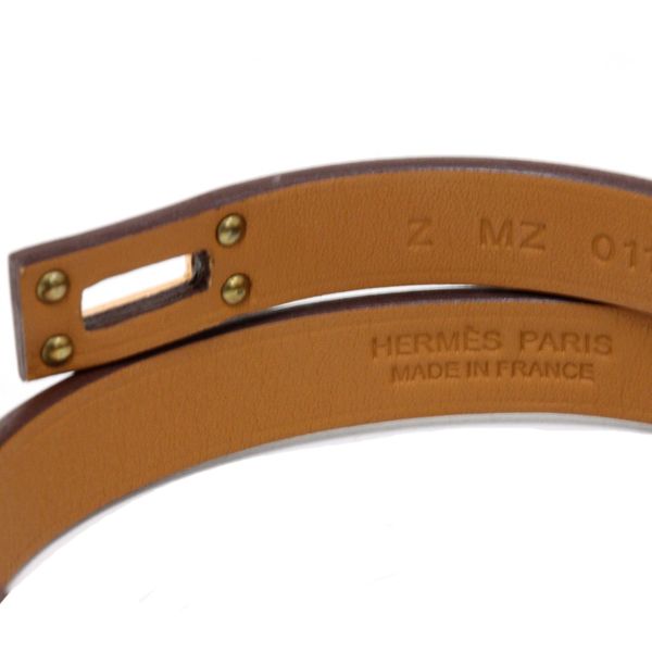 Hermes Leather Bracelet Mini Kelly Double Tour Veau Blue Pale