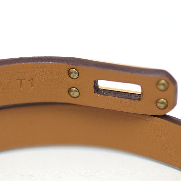 Hermes Leather Bracelet Mini Kelly Double Tour Veau Blue Pale