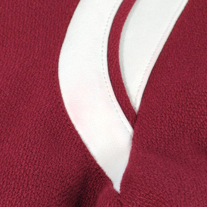 Saint Laurent Paris Leather Trim Wool Teddy Jacket 44 Red