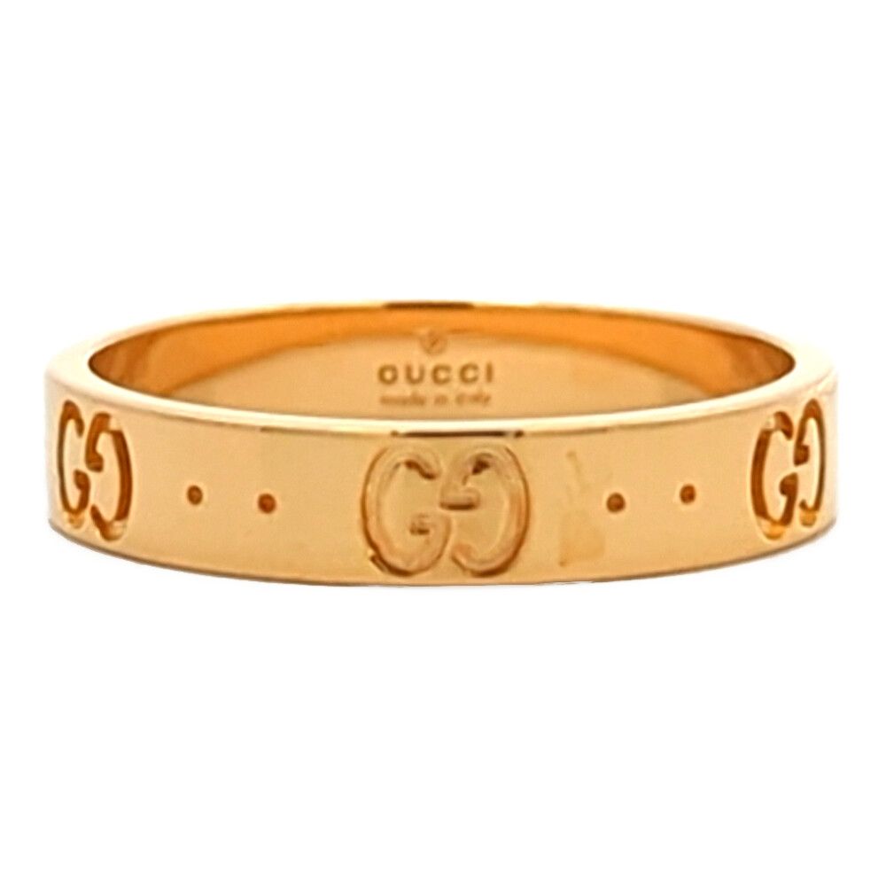 Gucci Icon Logo Ring 18k Yellow Gold . Polished