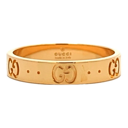 Gucci Icon Logo Ring 18k Yellow Gold . Polished