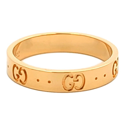 Gucci Icon Logo Ring 18k Yellow Gold . Polished