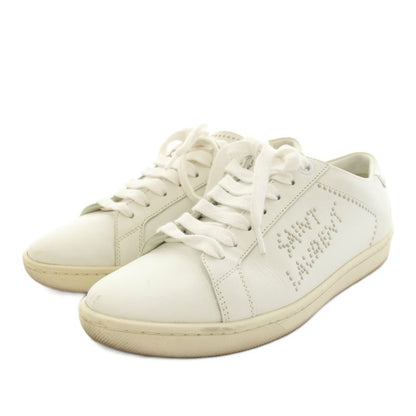 Saint Laurent Paris Blanc Optique Studded Sneakers Shoes Leather Studs 36 White