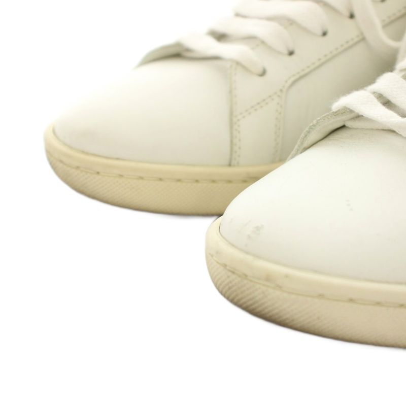 Saint Laurent Paris Blanc Optique Studded Sneakers Shoes Leather Studs 36 White