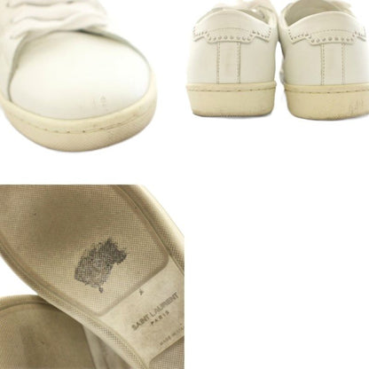 Saint Laurent Paris Blanc Optique Studded Sneakers Shoes Leather Studs 36 White