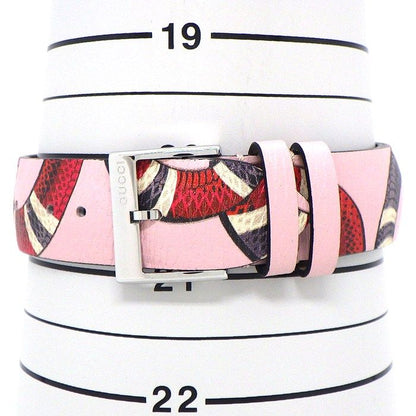 Gucci Watch Timeless 126.4 Snake Pattern Pink Dial SS Leather Strap Quartz