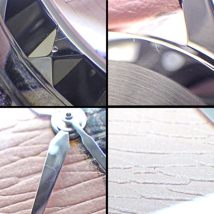 Gucci Watch Timeless 126.4 Snake Pattern Pink Dial SS Leather Strap Quartz