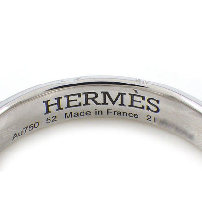 Hermes Ring Hella Cles Motif Points Diamond Total 18k White Gold . 52