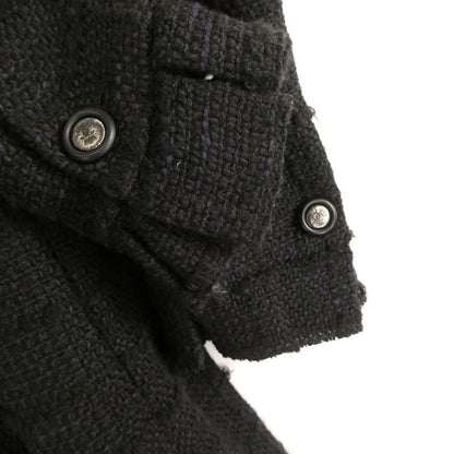 Chanel Tweed Jacket 42 L Silk Ruffles Long