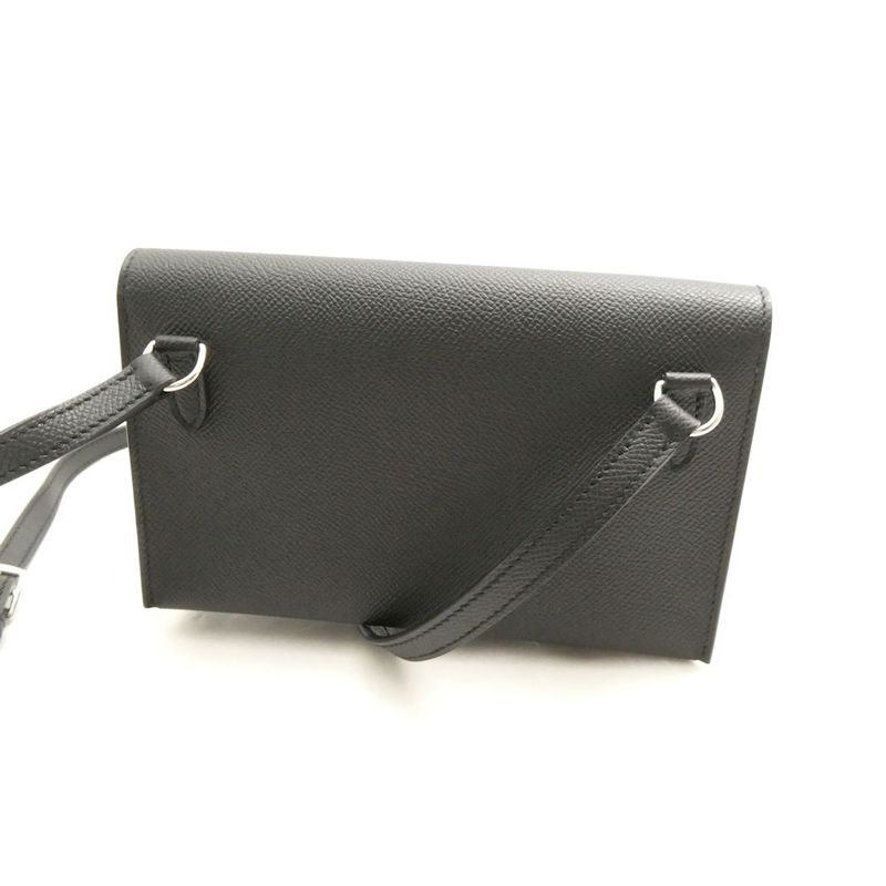 Hermes Nap to Go Veau Epsom Shoulder Bag Silver Purse