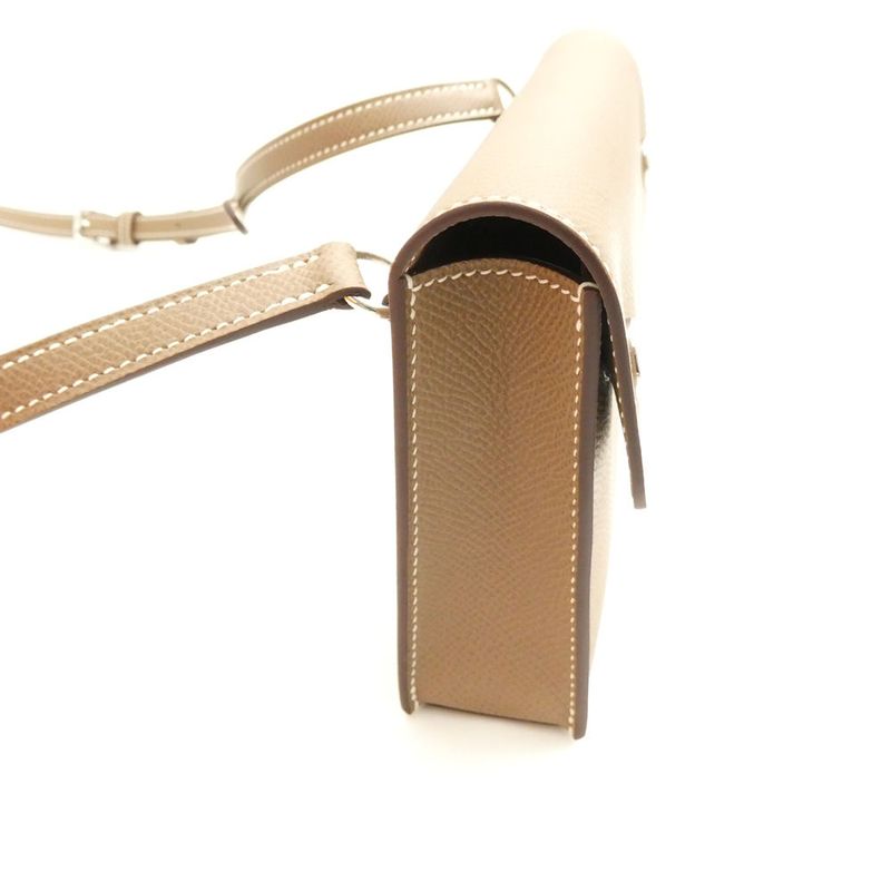 Hermes Nap to Go Veau Epsom Shoulder Bag Etoupe Silver