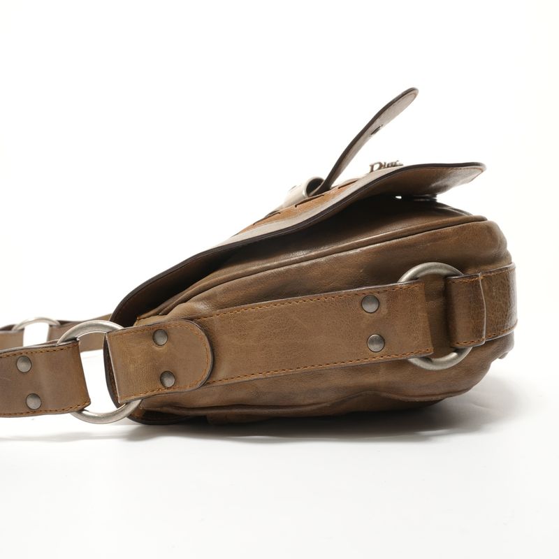 Dior Shoulder Bag Gaucho Leather Khaki Green
