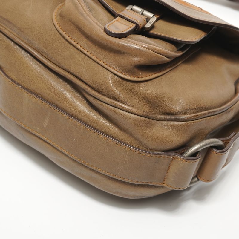 Dior Shoulder Bag Gaucho Leather Khaki Green