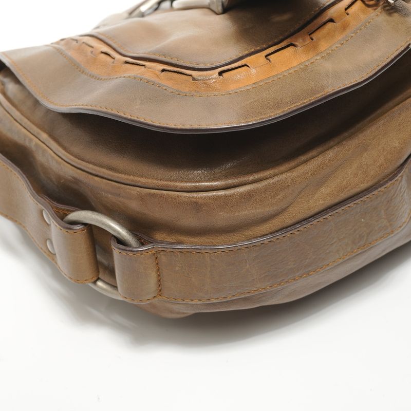 Dior Shoulder Bag Gaucho Leather Khaki Green