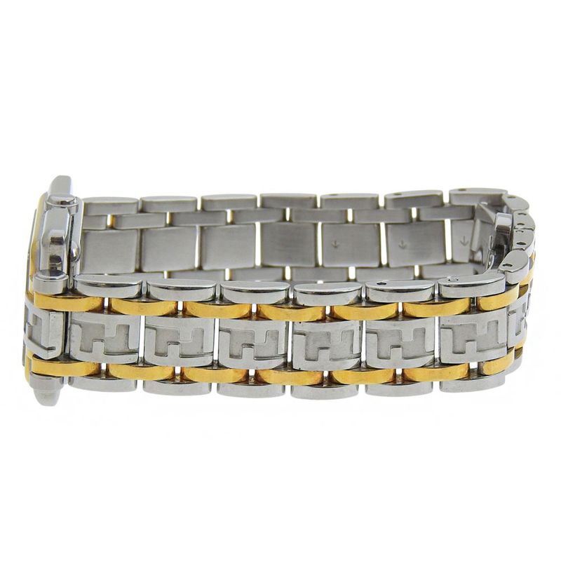Fendi Zucca Stainless Steel Quartz Analog Display White Dial Watch