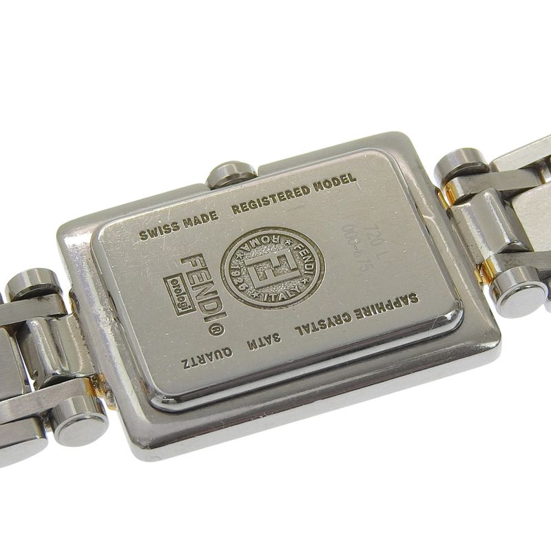 Fendi Zucca Stainless Steel Quartz Analog Display White Dial Watch