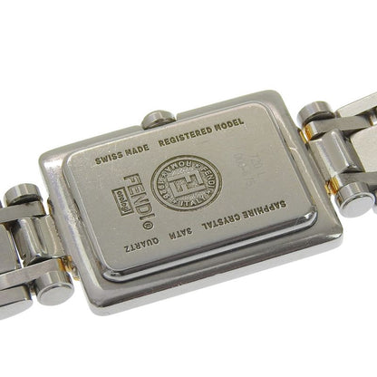 Fendi Zucca Stainless Steel Quartz Analog Display White Dial Watch
