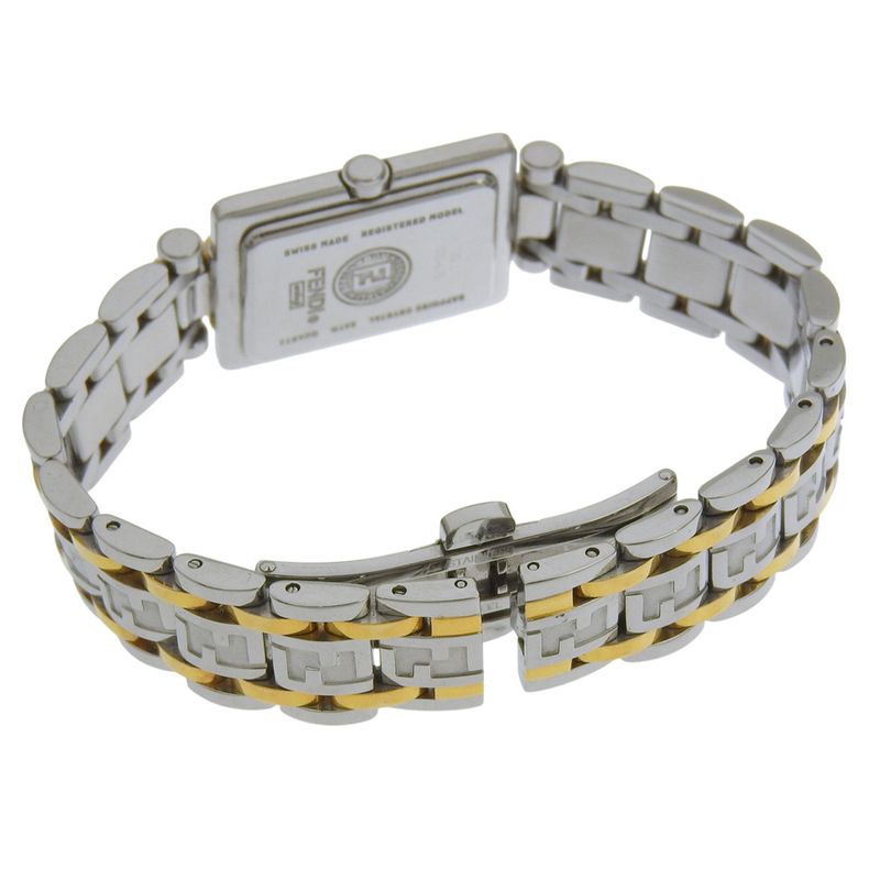 Fendi Zucca Stainless Steel Quartz Analog Display White Dial Watch