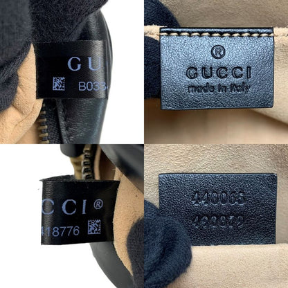 Gucci GG Marmont Chain Shoulder Bag Black Leather