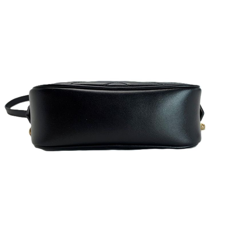 Gucci GG Marmont Chain Shoulder Bag Black Leather