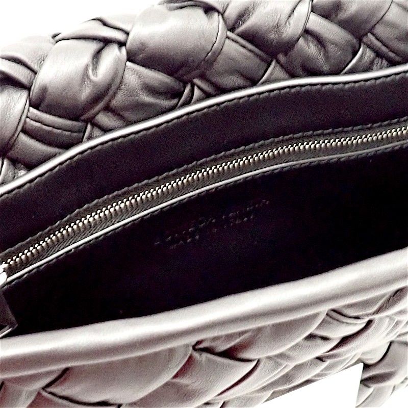 Bottega Veneta Rumple Messenger Shoulder Bag Calf Black Silver