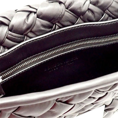 Bottega Veneta Rumple Messenger Shoulder Bag Calf Black Silver