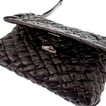 Bottega Veneta Rumple Messenger Shoulder Bag Calf Black Silver
