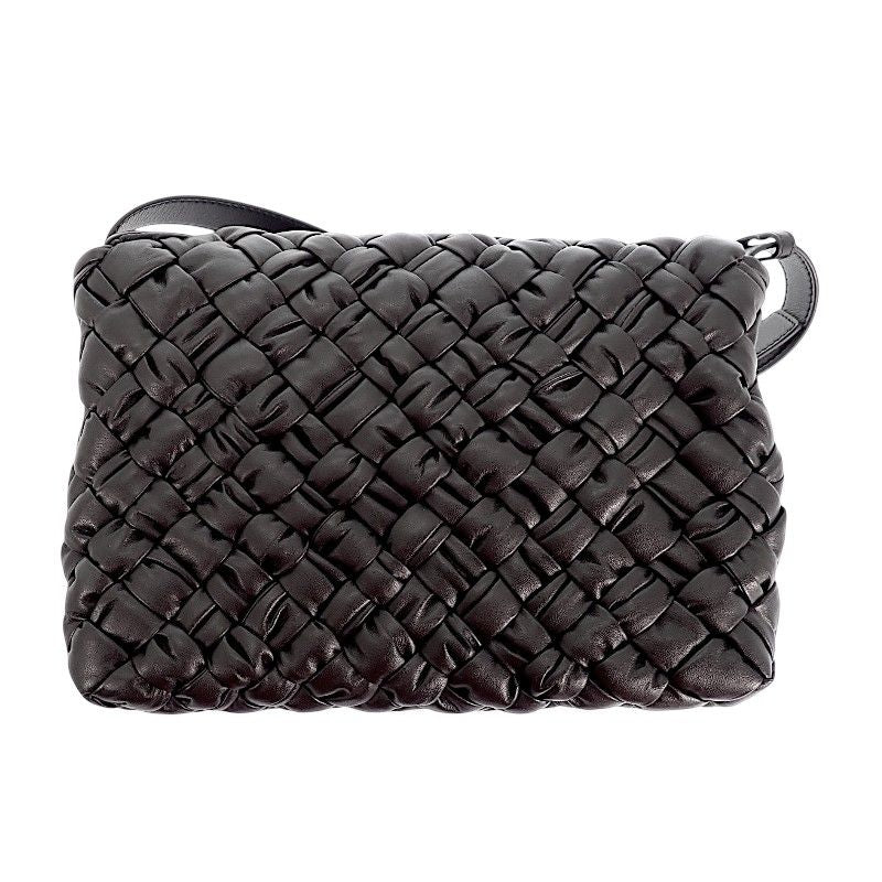Bottega Veneta Rumple Messenger Shoulder Bag Calf Black Silver