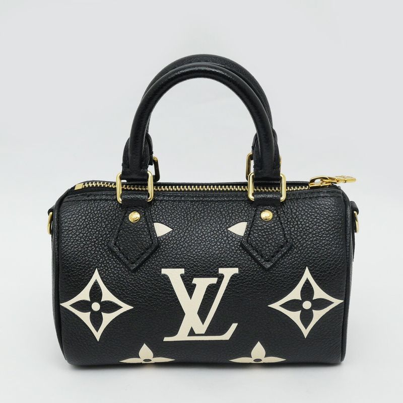 Louis Vuitton Bicolor Monogram Empreinte Nano Speedy Black Hand Bag