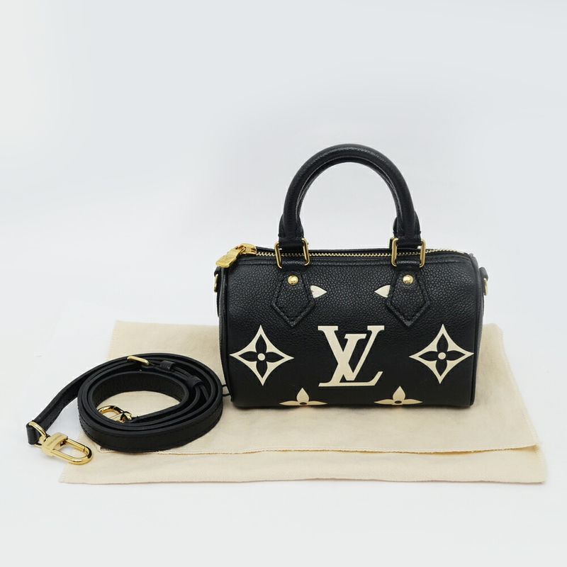 Louis Vuitton Bicolor Monogram Empreinte Nano Speedy Black Hand Bag