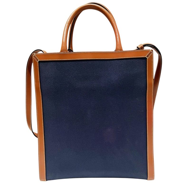 Celine Vertical Cabas Small Tote Canvas Leather