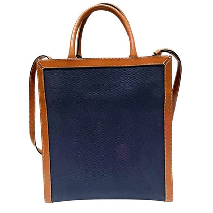 Celine Vertical Cabas Small Tote Canvas Leather