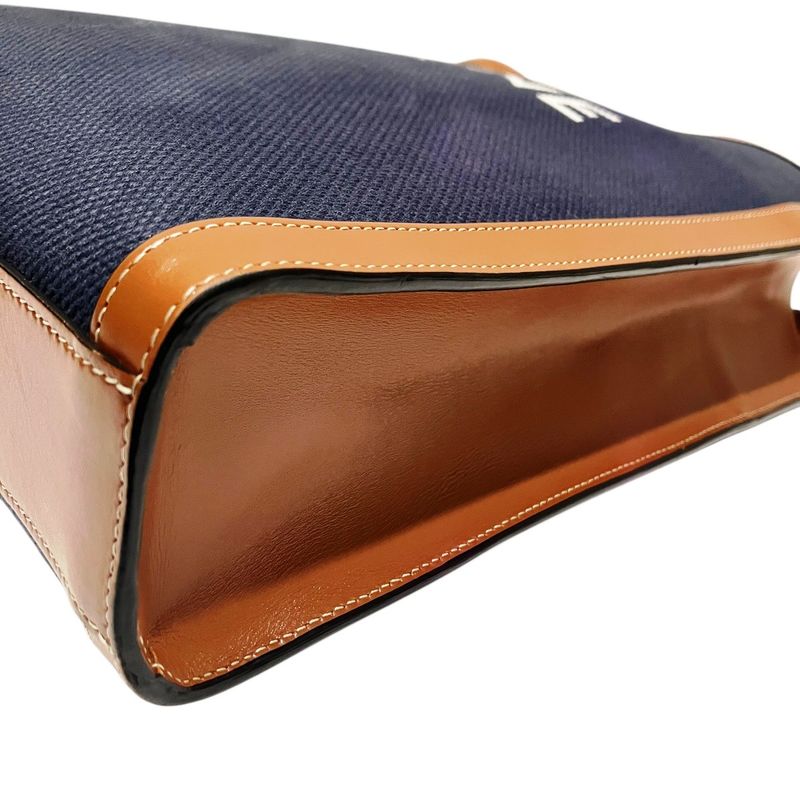 Celine Vertical Cabas Small Tote Canvas Leather