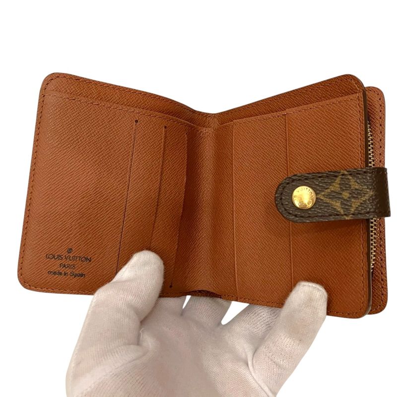 Louis Vuitton Compact Zip Monogram Bifold Wallet Canvas