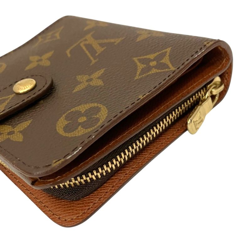 Louis Vuitton Compact Zip Monogram Bifold Wallet Canvas