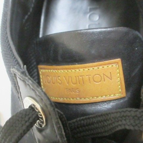 Louis Vuitton Monogram Mini Sneakers Low Cut Shoes 35.5 22.5 cm Black