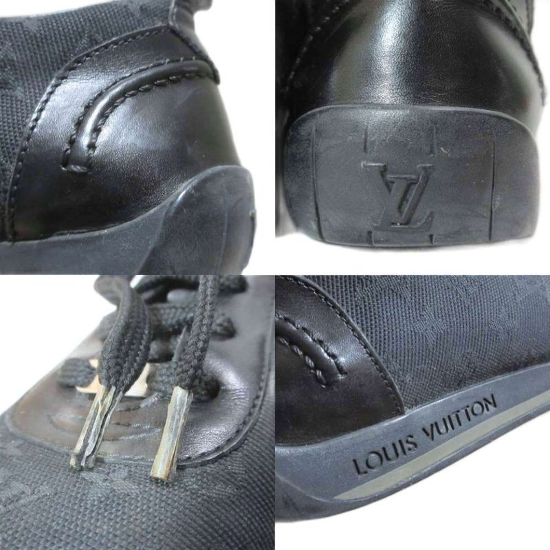 Louis Vuitton Monogram Mini Sneakers Low Cut Shoes 35.5 22.5 cm Black