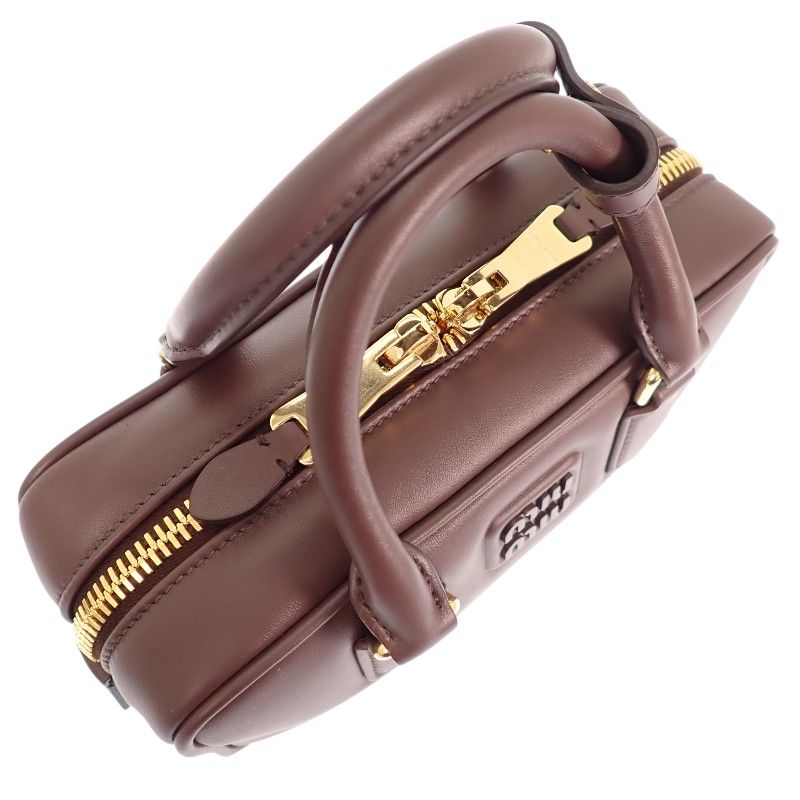 Miu Miu Miu Arcadi Leather Bag Regular 2-Way Bag Briarwood Gold