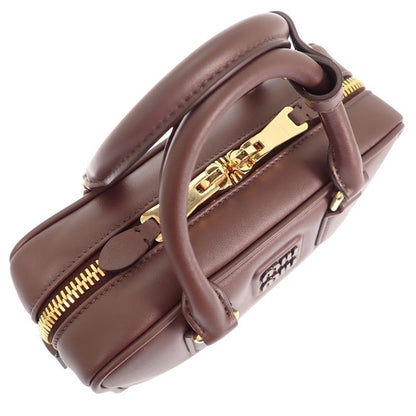 Miu Miu Miu Arcadi Leather Bag Regular 2-Way Bag Briarwood Gold
