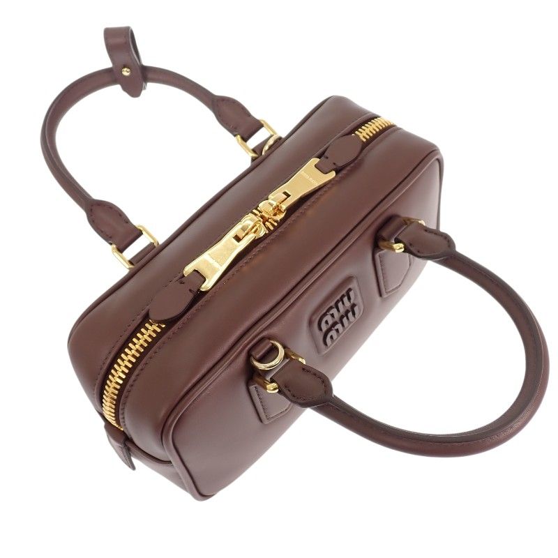 Miu Miu Miu Arcadi Leather Bag Regular 2-Way Bag Briarwood Gold