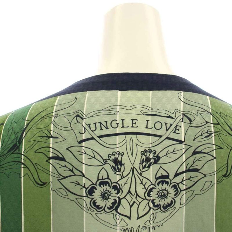 Hermes Jungle Love Shirt Dress Long Sleeve Long Silk Cashmere 36 Green