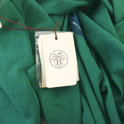 Hermes Jungle Love Shirt Dress Long Sleeve Long Silk Cashmere 36 Green