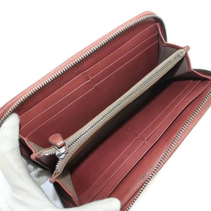 Bottega Veneta Intrecciato Wallet Leather Zip Around Logo Red