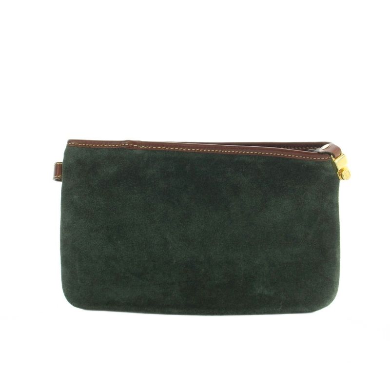 Loewe Pouch Case Multi Suede Leather Switch Anagram Brown Green