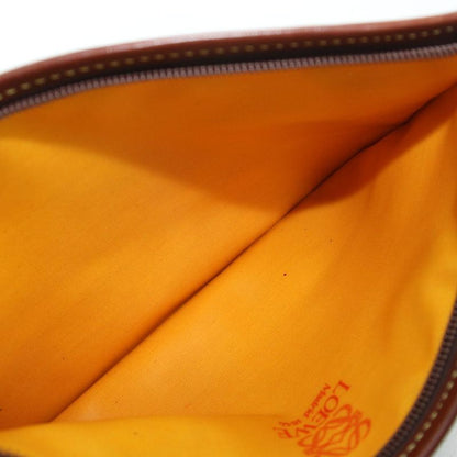 Loewe Pouch Case Multi Suede Leather Switch Anagram Brown Green