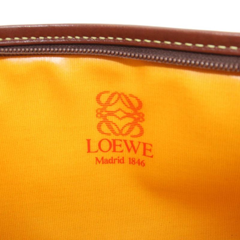 Loewe Pouch Case Multi Suede Leather Switch Anagram Brown Green