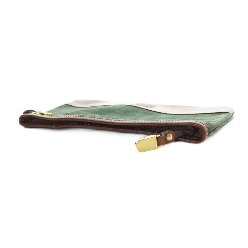 Loewe Pouch Case Multi Suede Leather Switch Anagram Brown Green